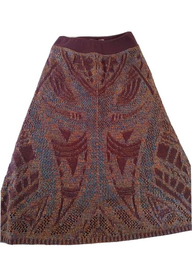 Anthropologie Cecilia Prado A Line Skirt Lumi Midi Knit Eggplant PPXSmall - Picture 3 of 12