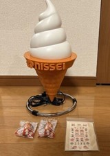 Nissei Soft Ice Cream Stand Lighting Lamp Retro White Rare Japan Good Condi