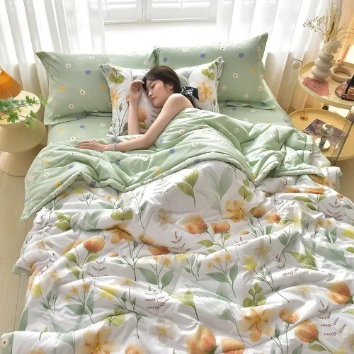 Simple Modern Air Condition Thin Blanket SummerQuilt Cotton Fluffy Plaid Blanket - Bild 24 von 37