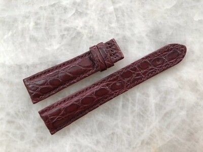 19mm/16mm Burgundy Alligator Crocodile Embossed Leather Watch Strap Band