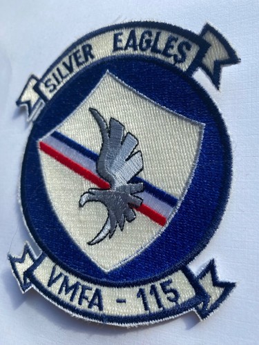 Vtg Silver Eagles Vietnam War US Marine Corps USMC VMFA-115 Military Patch NOS - Picture 5 of 11