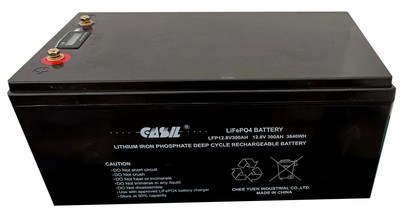 Casil LiFepo4 Battery, 12V 300Ah Lithium Battery with Built-in BMS,5000+ Cycles