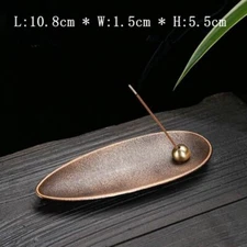 Japanese Incense Triple Stick Cone Burner Stand Holder Iron Ellipse Bowl Tool