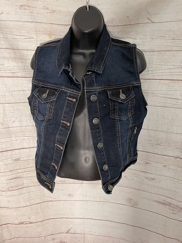 Dark denim top vest womens
