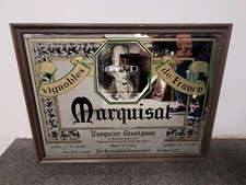 Vintage Marquisat Wine Tasting Bar Sign Mirror Vignobles de France Vinyard 