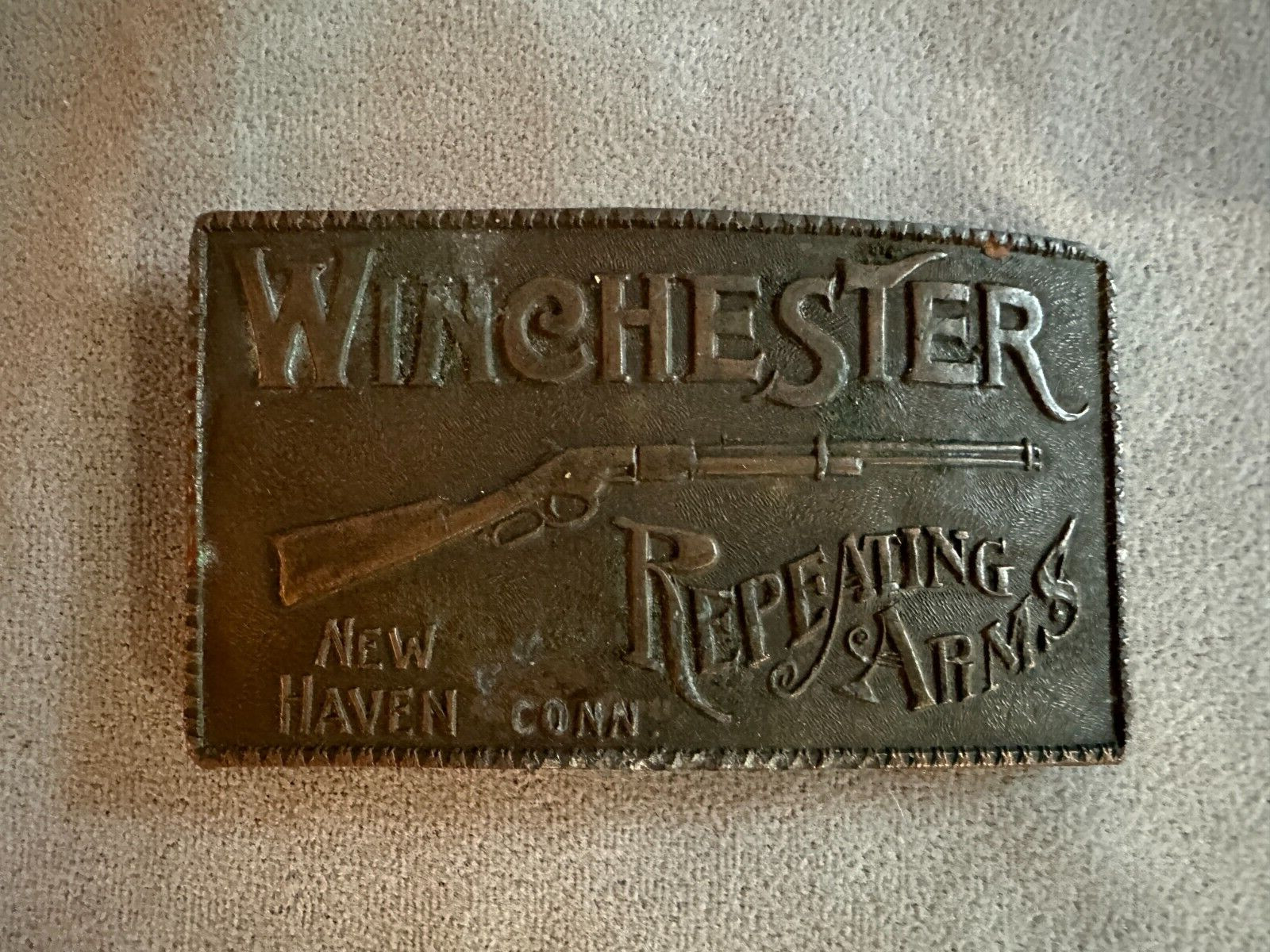 Vintage Solid Brass Winchester Repeating Arms New… - image 1