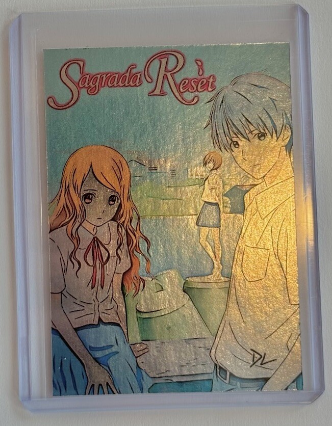 Tarjeta coleccionable Sagrada Reset platino plateada firmada por artista "Anime clásico" 1/1