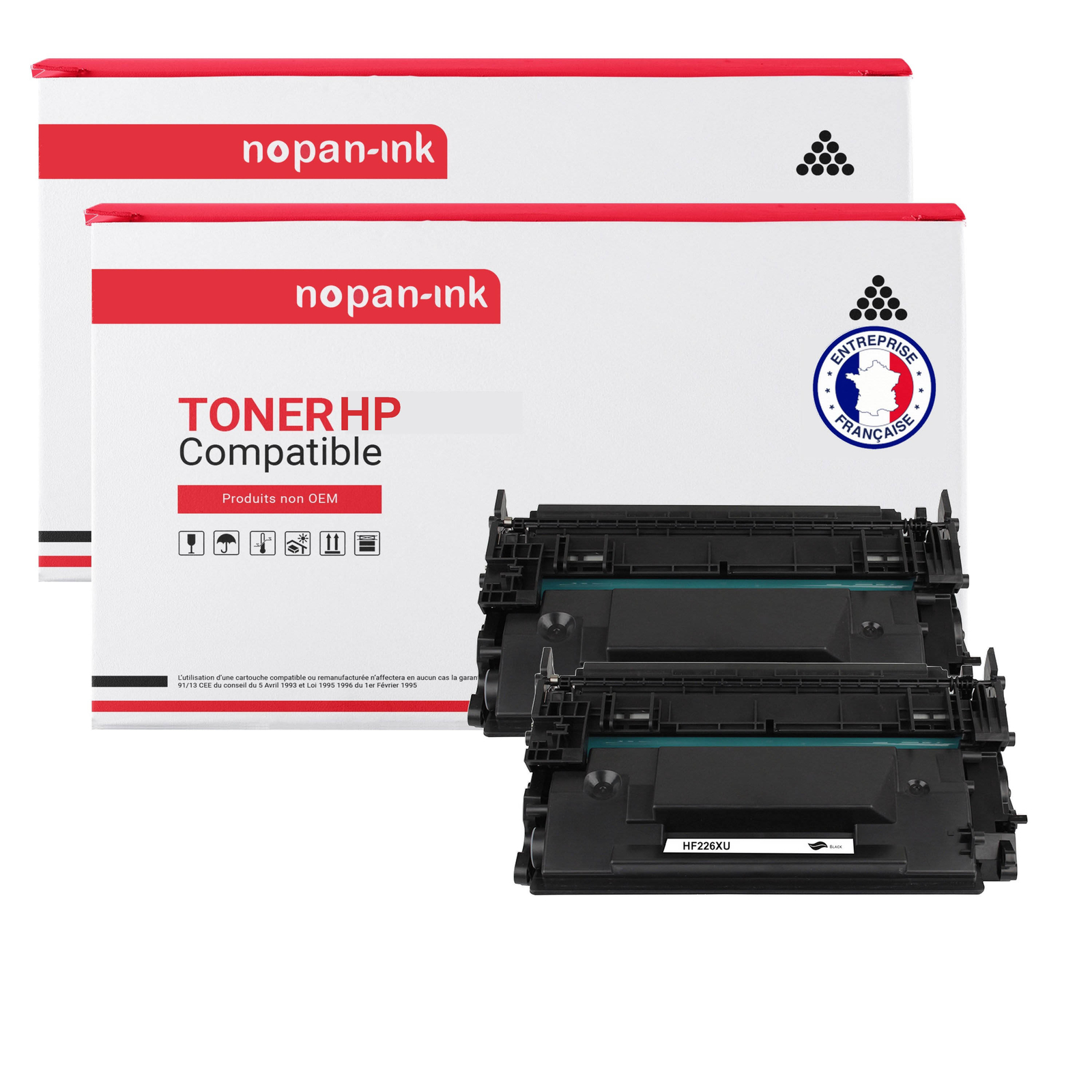 Toner CF226X noir lot de 2 cartouches compatibles pour imprimante HP LaserJet Pro