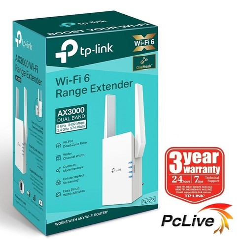 TP-LINK RE705X AX3000 Dual Band WiFi 6 Range Extender Mesh Gigabit Access Point - Picture 8 of 8