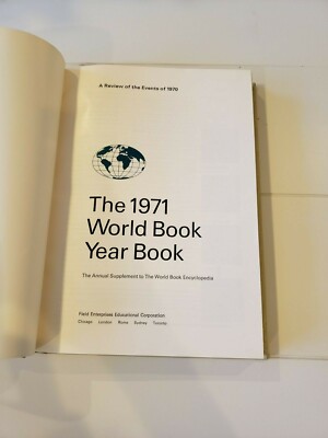 Vintage World Book 1971 Encyclopedia Hardcover Year Book | eBay