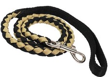 3/4" Wide Braided Rope Leash 4ft Long Black/Beige