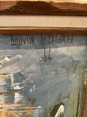 Vtg Bouvier de Cachard Reproduction Print on Canvas 1964 Piazza