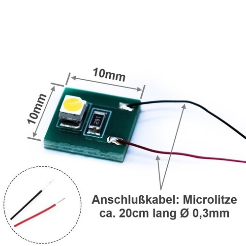 LED Hausbeleuchtung Beleuchtung warmweiß mit Kabel 12-19V Häuser 10 Stück S206 - Bild 3 von 6