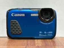 Canon PowerShot D30 12.1 Mega Pixels 5x Optical Zoom Blue Compact Digital Camera