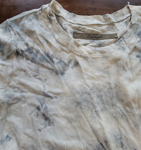 Neu ohne Etikett Enza Costa M Batik T-Shirt Rundhals blau grau 121828 - Bild 3 von 4