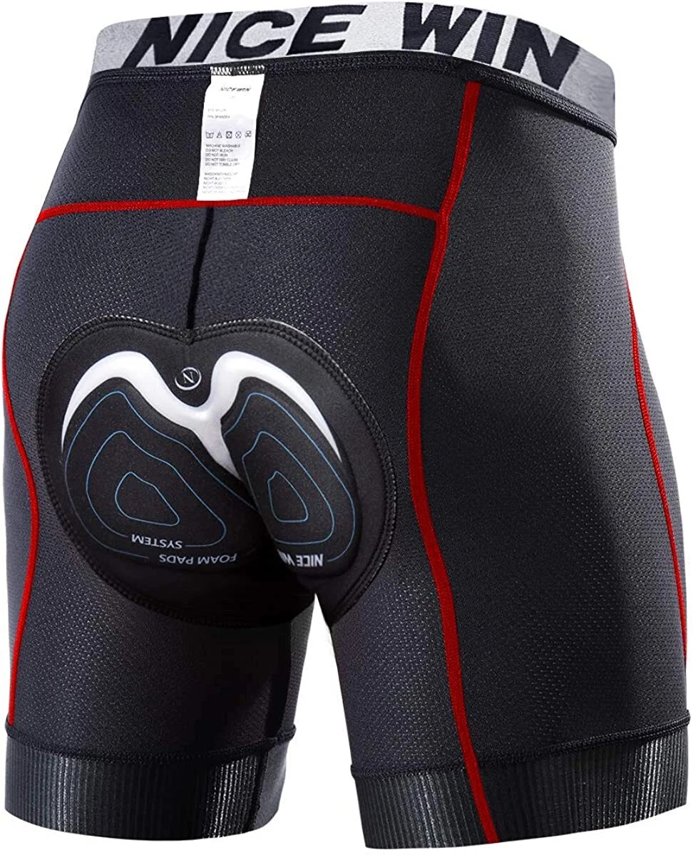 NICEWIN Mens 4D Padded Bike Shorts Anti-slip Leg Cycling Underwear Wide  WaistBan