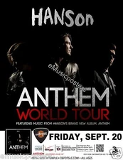  HANSON "ANTHEM WORLD TOUR" 2013 SALT LAKE CITY CONCERT POSTER