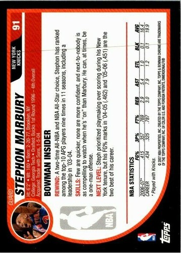 2007-08 Bowman Chrome Basketball -Pick Choose Your Cards  - Picture 97 of 117