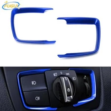 Blue Headlight Switch Surrounding Decorative Trims For BMW 2 3 4 Series X5 X6
