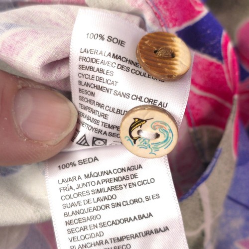 Tommy Bahama 100% Silk Ibiza Beach Club Island Blue Pink Mens Size M Floral - Picture 15 of 18