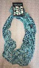 LOOP SCARF - Women's Infinity Scarf Lightweight Printed Sheer Scarf - NEW NWT