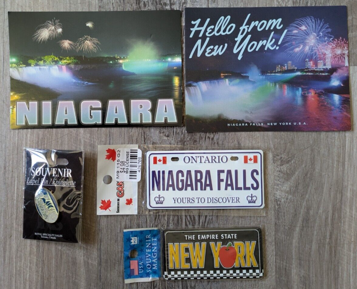 Lot of Niagara Falls Souvenirs Pin, Magnets, & Postcards New York & Canada