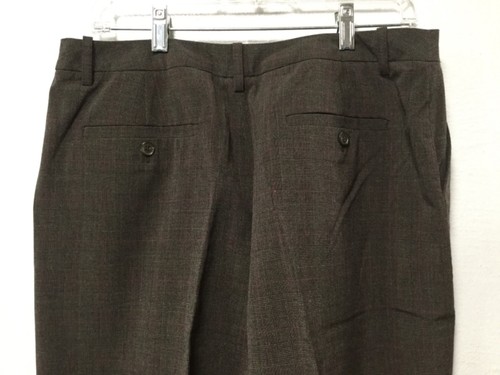 East 5th Womens Dressy Short Pants Size 14 Brown Tiny Red Stripes Zip Front 126 - Picture 7 of 9