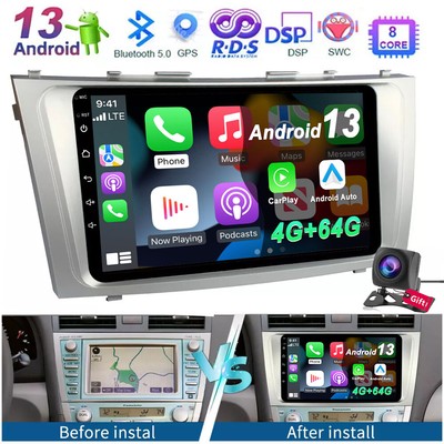 4+64G CarPlay For Toyota Camry 2007-11 Car Stereo Radio GPS NAVI DSP WIFI BT Cam