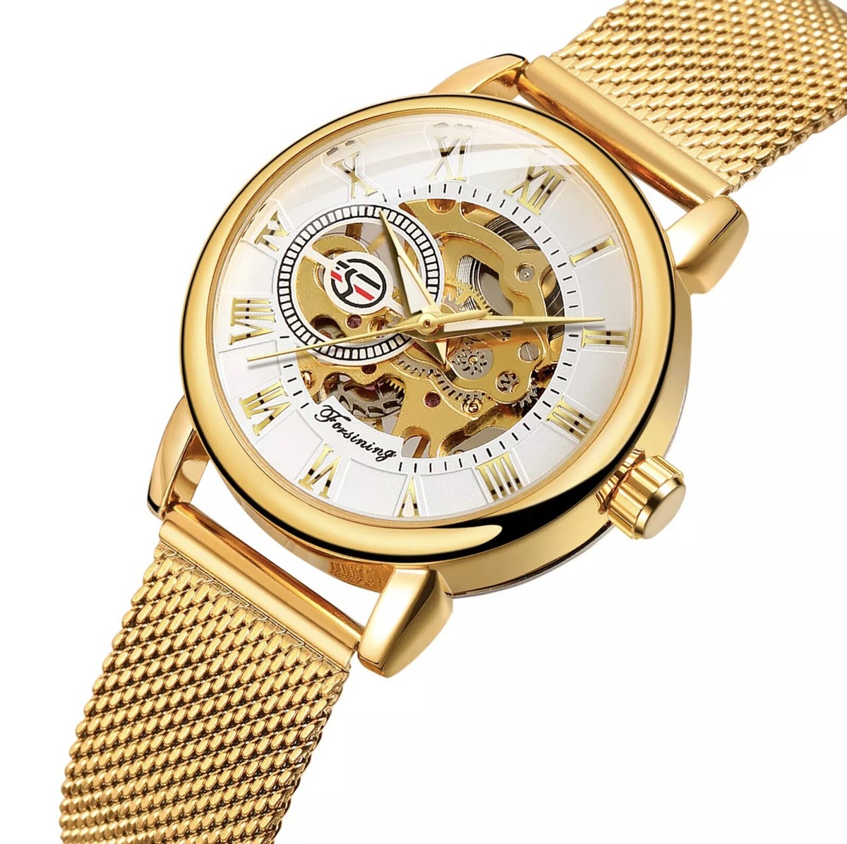 Forsining Womens Automatic Transparent Skeleton Luxury Watch  display picture 3