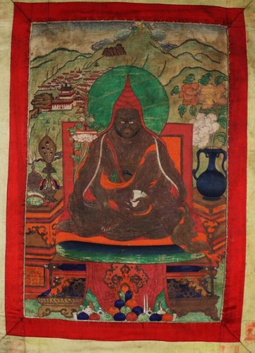 Wonderful Rare Tibet 19th Century Old Antique Buddhist Thangka "Kathok Master" - Picture 4 of 8
