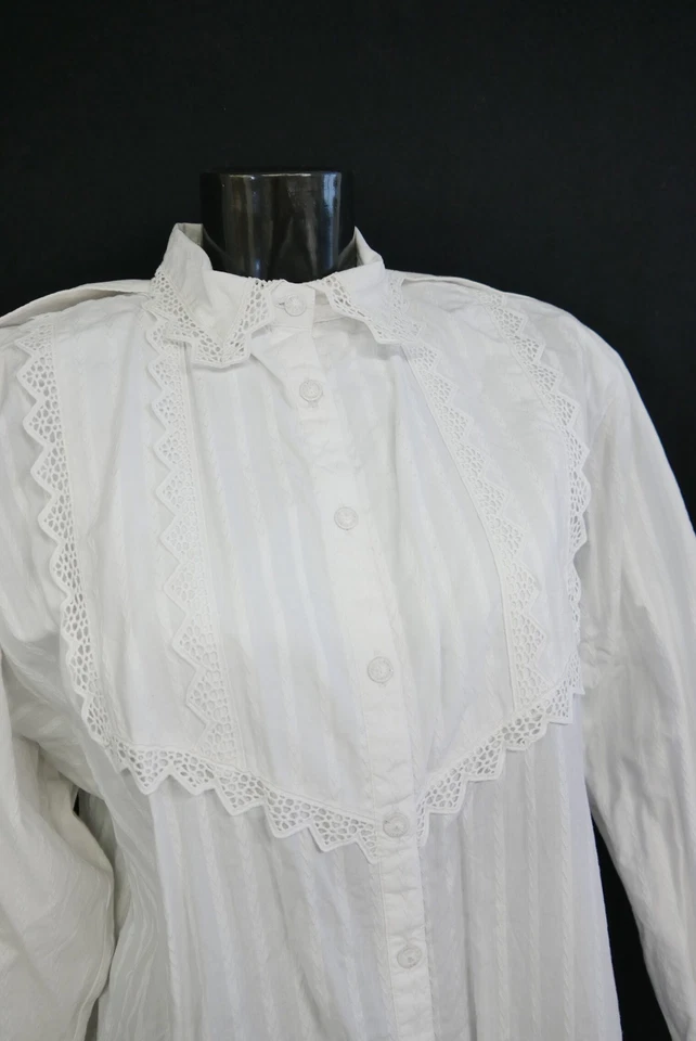 Gr.48 Trachtenbluse weiß Bluse für Dirndl B.M.Company Spitze Stickerei TB9562 - Bild 2 von 4