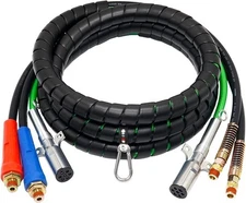 KOOTANS 15FT Semi Truck Air Lines Kit 3 in 1 Trailer Cord and Brake 