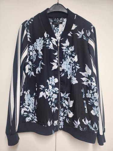 AMISU Blouson, Gr. 42, Schwarz/Weiß, Blumen und Streifen, festliche Jacke - Bild 1 von 9