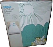 CRISP WHITE 'MIA' size Single Duvet Cover Set floral design Bedding set NEW