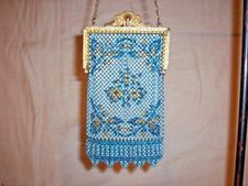 1920'S ANTIQUE MANDALION ART DECO MESH PURSE HAND BAG