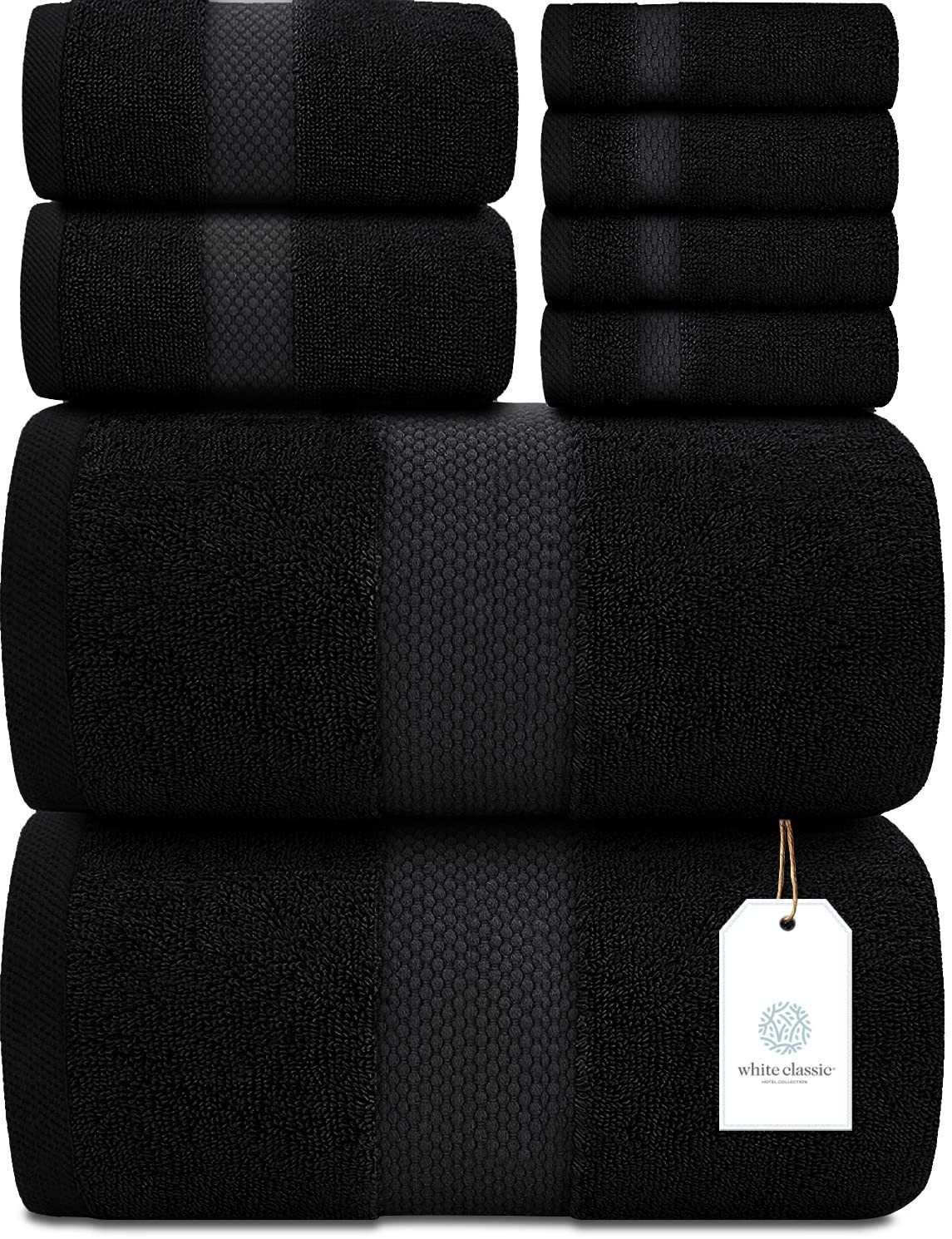 Luxury 8-Piece Bath Towel Set 100% Turkish Cotton Ultra Absorbent Soft Plush Towels