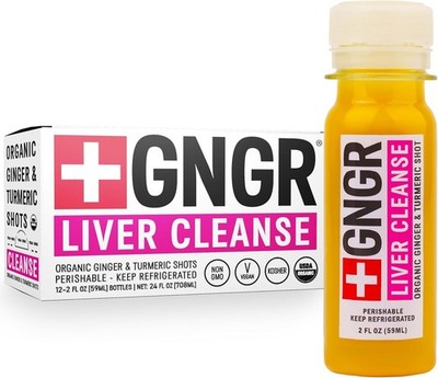 GNGR Liver Detox & Repair Ginger Shot 12-Pack | Curcumin & Milk Thistle Support