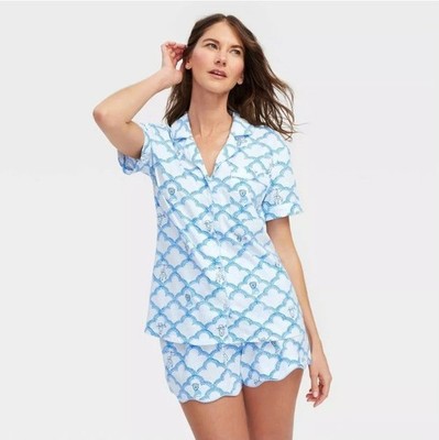Women's Geo Trellis Short Sleeves and Shorts Pajama S - Roller Rabbit x Target
