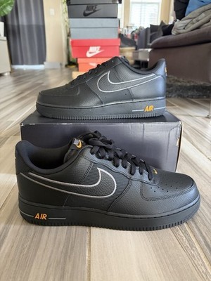 Men's Nike Air Force 1 '07 SE Sneakers Shoes - Black Laser Orange IB7677-001