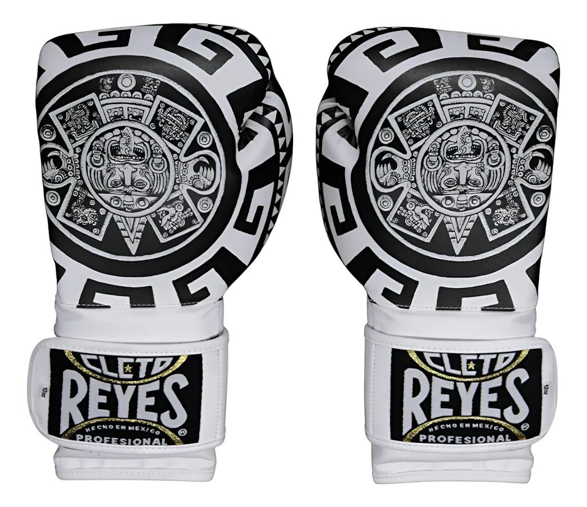 RARE Aztec Calendar CLETO REYES Boxing Gloves Strap Closure Pro