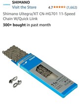 Shimano Ultegra/Xt CN-HG701 11-Speed Chain W/Quick Liink 116 Links. E-Bike Rated