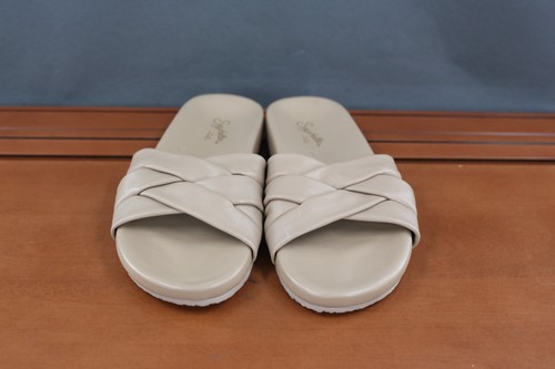 Seychelles Zapatos Mujer Talla 9 Marrón Cuero Sandalias Deslizables Trenzadas Cómodas Planas - Imagen 2 de 11