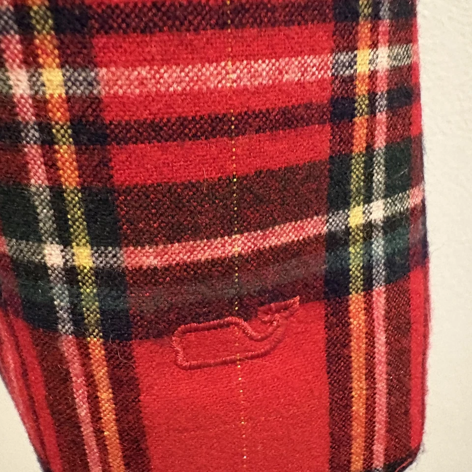 Vestido Vineyard Vines Niñas Mediano Rojo Cuadros Sin Mangas Volantes Vacaciones Otoño 2022 Foto 4 de 4