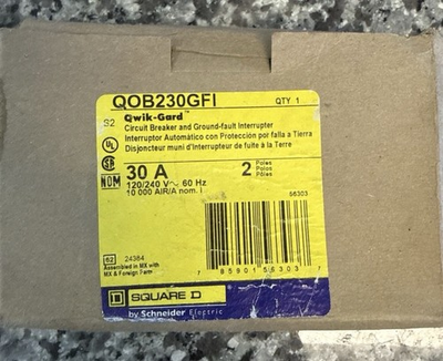 #ad Square D 2 Pole 30A Circuit Breaker QOB230GFI $100.00