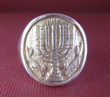 Sterling silver Menorah Temple Symbol Jewish Kabbalah ring - 2308-R