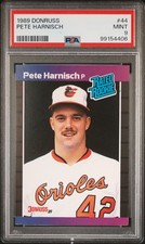 1989 DONRUSS #44 PETE HARNISCH PSA 9
