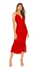 NWT Lovers Friends Lace Midi Dress Evening Bloom Size Large Mermaid Tango