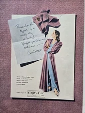 1947 Women's Clare Potter Cohama Metalaine fabrics lingerie vintage fashion ad 