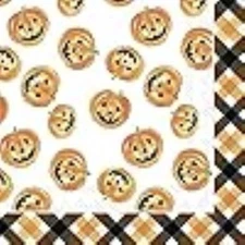 boston international napkins pumpkin faces