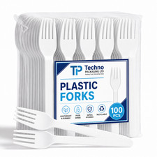 White Heavy Duty Reusable Plastic Cutlery Forks Parties BBQ Birthdays Multi Buy